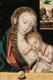 La Vierge à l'Enfant assise devant un rebord - Le Maître du Perroquet — vista dell’opera