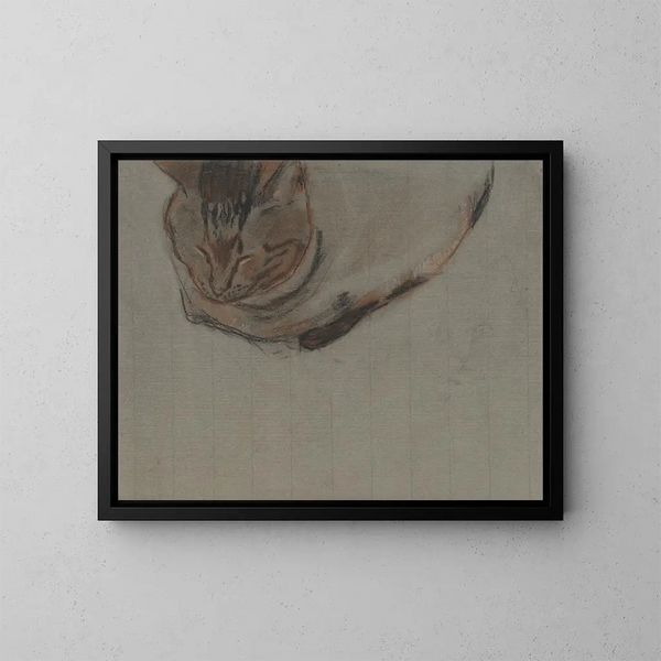 Chat disteso - Theo Nieuwenhuis — quadro incorniciato alla parete