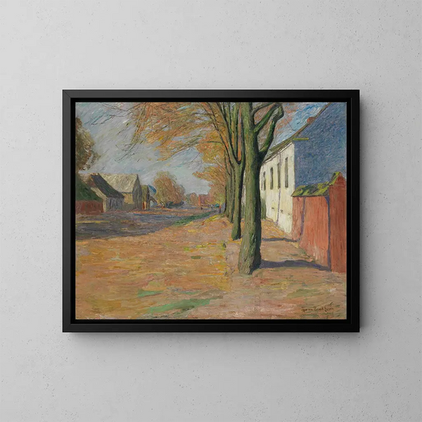 Strada fiancheggiata da alberi - Theo Von Brockhusen — quadro incorniciato alla parete