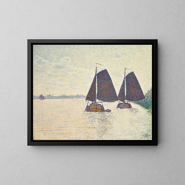 Pescatori sullo Schelda - Theo van Rysselberghe — quadro incorniciato alla parete
