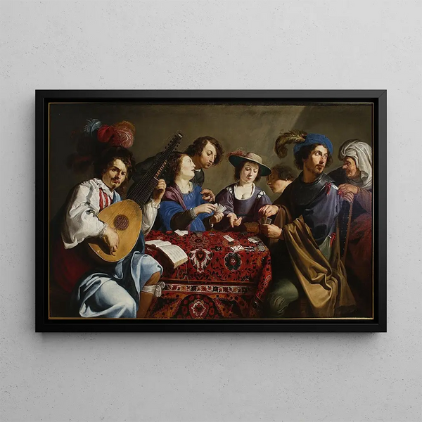 Gioco di carte - Theodoor Rombouts — quadro incorniciato alla parete