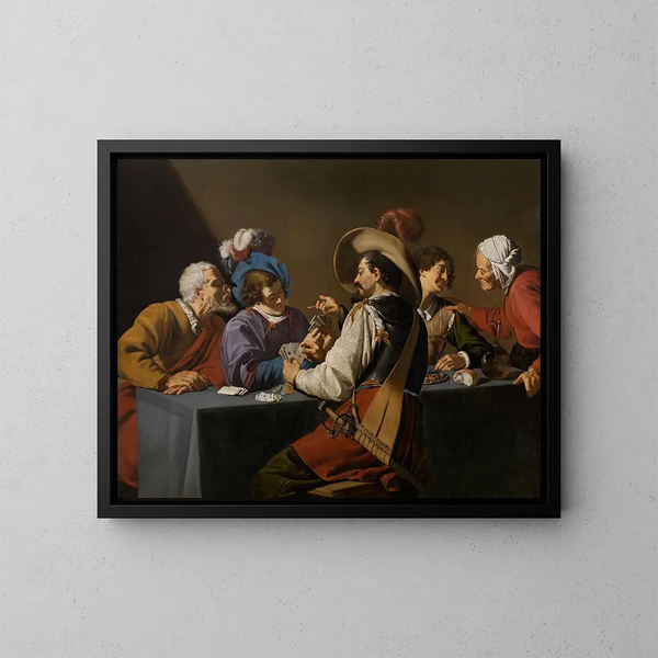 I giocatori di carte - Theodoor Rombouts — quadro incorniciato alla parete
