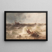 Naufrage près de la jetée - Theodor Alexander Weber — quadro incorniciato alla parete