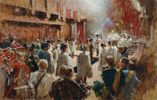 Theodor Josef Ethofer - Der Ritterschlag Des Grafen BoosWaldeck Durch Den Gromeister Des Deutschen Ritterordens Erzherzog Eugen In Der Hofkirche In Innsbruck.webp
