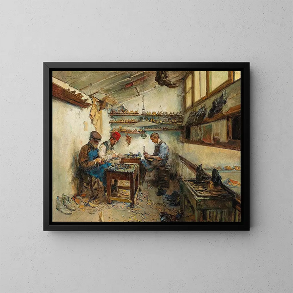 Atelier de cordonnier - Theodor Josef Ethofer — quadro incorniciato alla parete