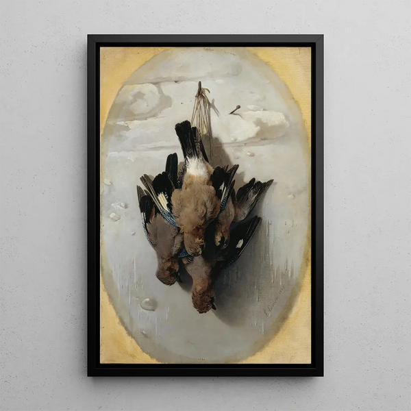 Nature morte avec oiseaux - Theodor Lundh — quadro incorniciato alla parete