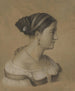 Busto di una giovane donna romana di profilo a destra con una collana di perle intorno al collo - Theodor Pelissier — vista dell’opera