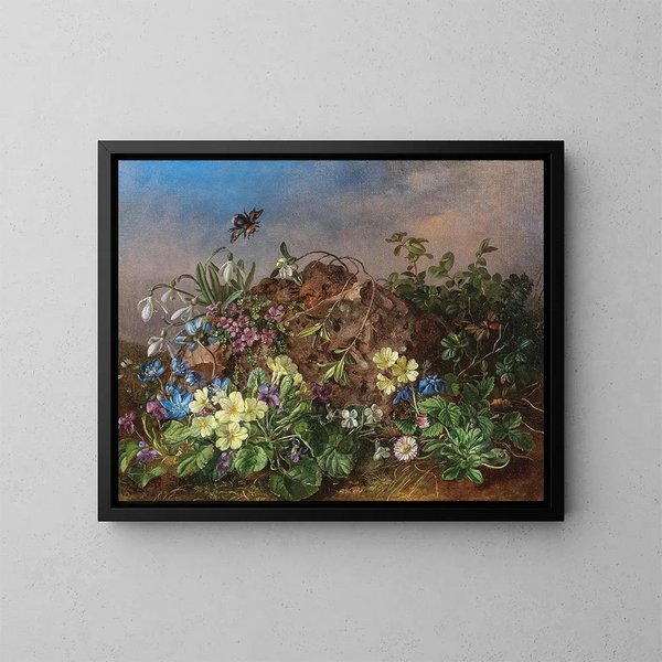 Fiori di primavera con bombina - Theodor Petter — quadro incorniciato alla parete