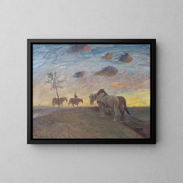 Paesaggio serale - Theodor Philipsen — quadro incorniciato alla parete