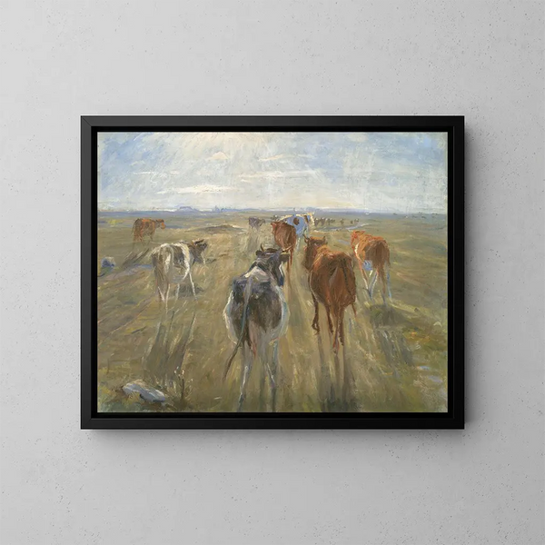 Ombres longues, bétail sur l'île de Saltholm - Theodor Philipsen — quadro incorniciato alla parete