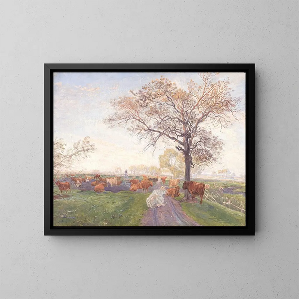 Il mercato vicino a Dyrehavegård - Theodor Philipsen — quadro incorniciato alla parete