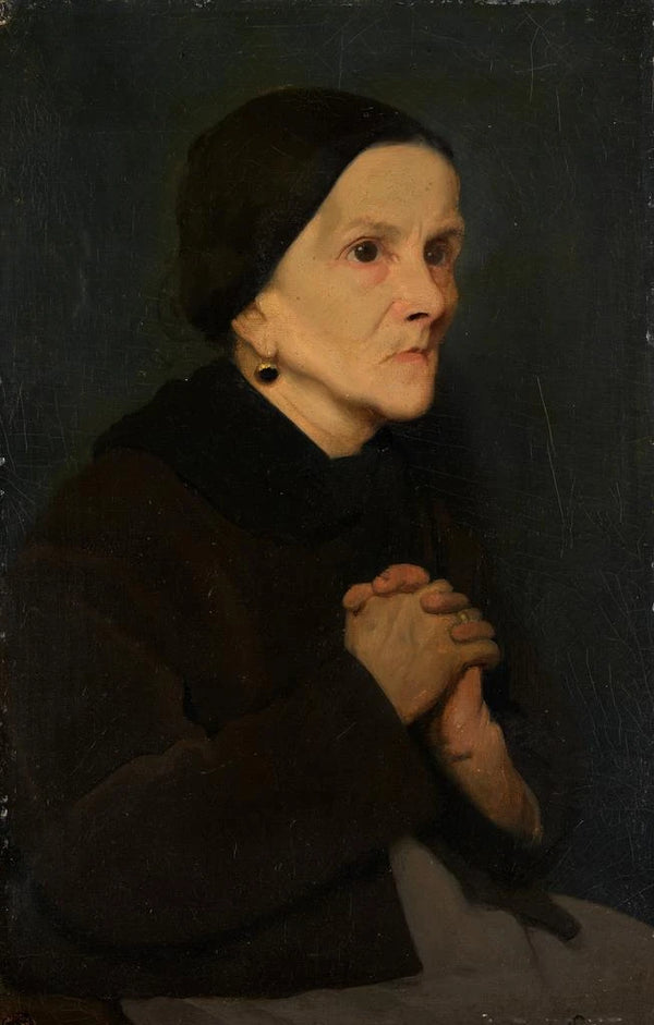 Femme en prière - Theodor Poeckh — quadro incorniciato alla parete