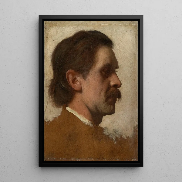 Studio di un ritratto di una testa maschile - Theodor Poeckh — quadro incorniciato alla parete