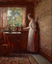 La ragazza vicino alla finestra - Theodore Clement Steele — vista dell’opera