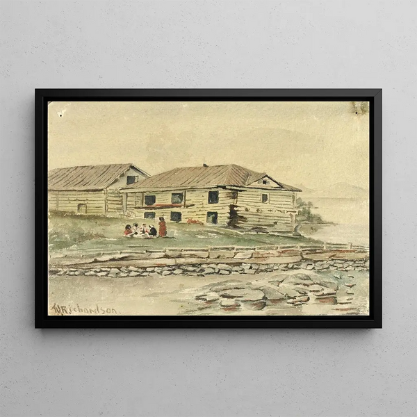 Edifici in rovina Alaska 1884 - Theodore J. Richardson — quadro incorniciato alla parete