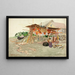 villaggio indiano in Alaska con salmoni in essiccazione - Theodore J. Richardson — quadro incorniciato alla parete