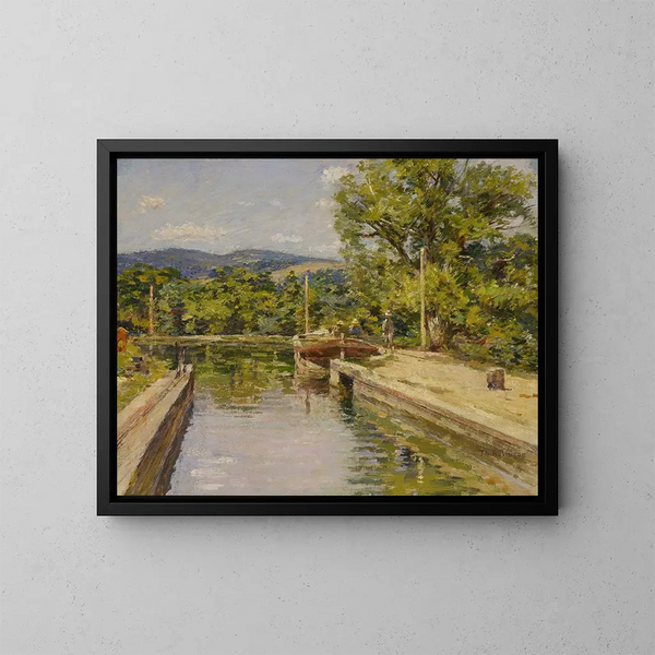 Scène di canale - Theodore Robinson — quadro incorniciato alla parete