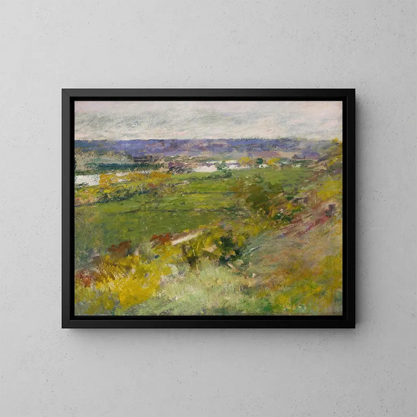 Studio per la valle della Senna vista dalle alture di Giverny - Theodore Robinson — quadro incorniciato alla parete