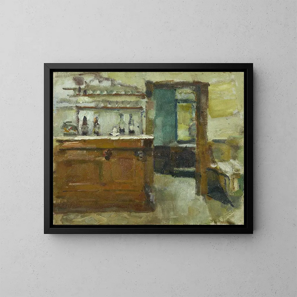 Il bar dell'Hotel Baudy, Giverny - Theodore Robinson — quadro incorniciato alla parete