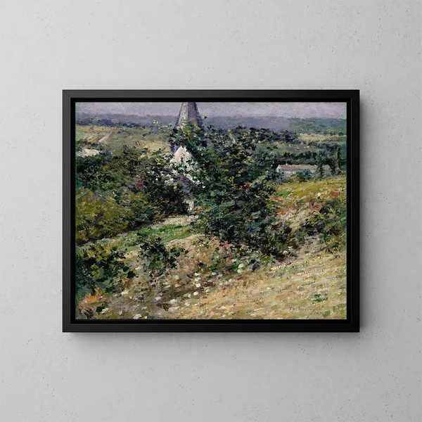 Vecchia chiesa a Giverny - Theodore Robinson — quadro incorniciato alla parete