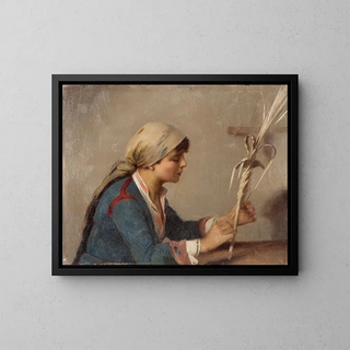Theodoros Ralli - Young girl weaving willow branches.webp
