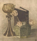 Nature morte con libro, bicchiere di vino e pianta lanterna in un vaso di zenzero - Theodorus Antonius de Gruiter — vista dell’opera