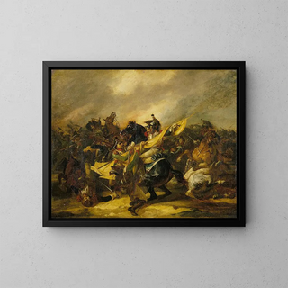 Una carica di cavalleria - Théodore Géricault — quadro incorniciato alla parete
