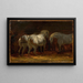 Tre cavalli alla scuderia - Théodore Géricault — quadro incorniciato alla parete