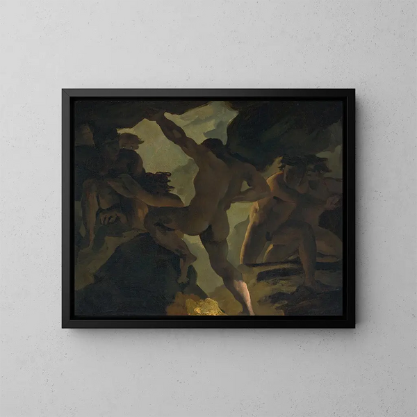 Episodio della guerra dei Titani - Théodore Géricault — quadro incorniciato alla parete