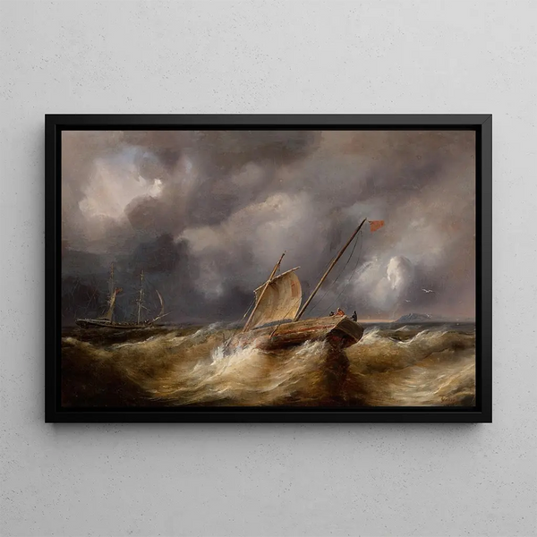 La tempête - Théodore Gudin — quadro incorniciato alla parete