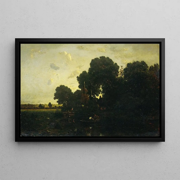 Crepuscolo - Théodore Rousseau — quadro incorniciato alla parete