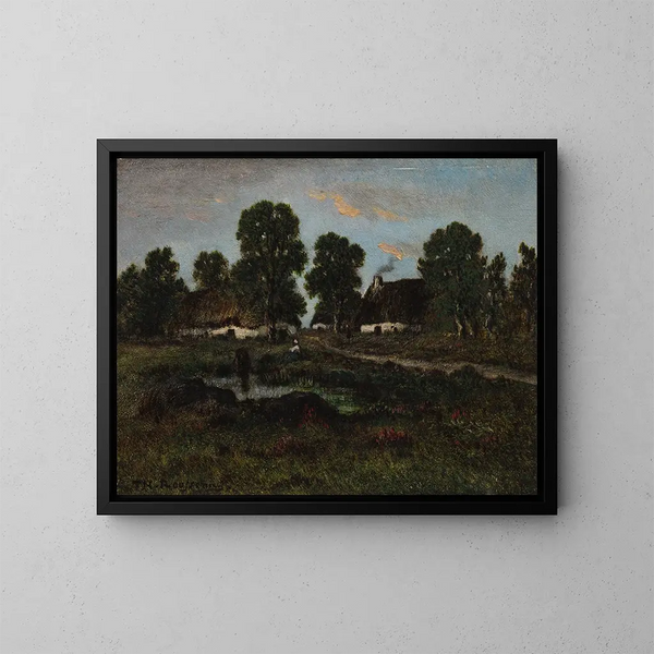 Cottages près de Larchant - Théodore Rousseau — quadro incorniciato alla parete