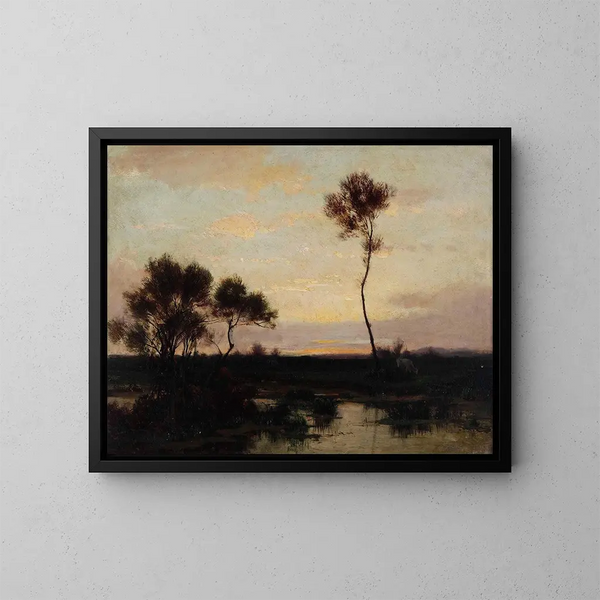 Paesaggio lacustre - Théodore Rousseau — quadro incorniciato alla parete