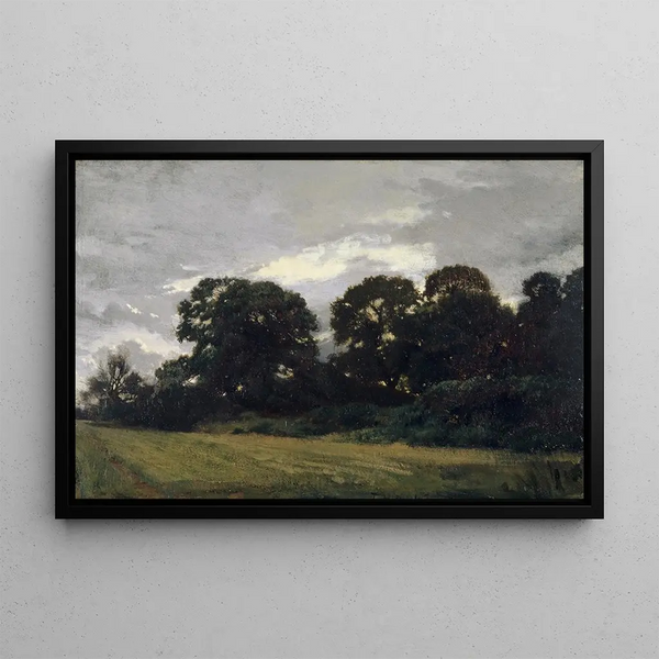 Paesaggio con alberi - Théodore Rousseau — quadro incorniciato alla parete