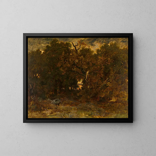 Thodore Rousseau - Leaving the Forest Fontainebleau Setting Sun.webp