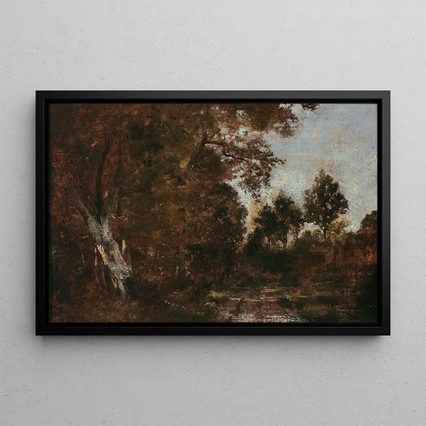 Paesaggio di bosco - Théodore Rousseau — quadro incorniciato alla parete
