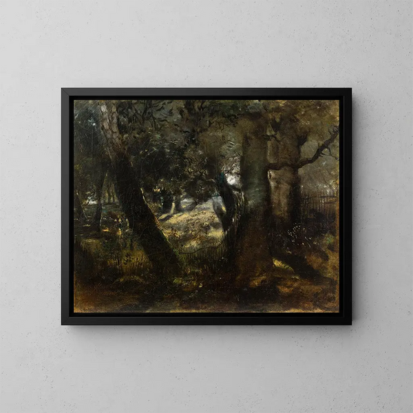 Voliera nella foresta di Compiègne - Théodore Rousseau — quadro incorniciato alla parete
