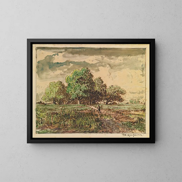 Ritorno dei campi - Théodore Rousseau — quadro incorniciato alla parete