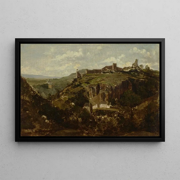 Village d'Auvergne - Théodore Rousseau — quadro incorniciato alla parete