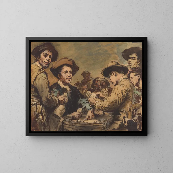I giocatori di carte - Théodule Ribot — quadro incorniciato alla parete