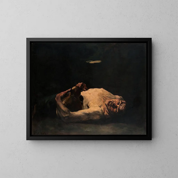 La bottiglia vuota - Théodule Ribot — quadro incorniciato alla parete
