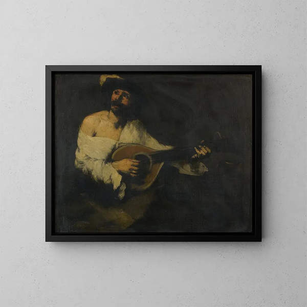 Il giocatore di mandolino - Théodule Ribot — quadro incorniciato alla parete