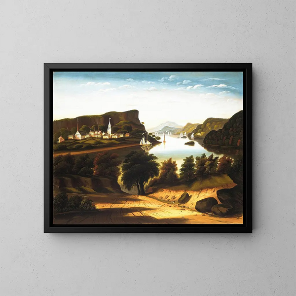 Lac George e il villaggio di Caldwell - Thomas Chambers — quadro incorniciato alla parete