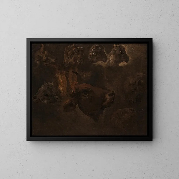 Studi di teste di animali - Thomas Cole — quadro incorniciato alla parete