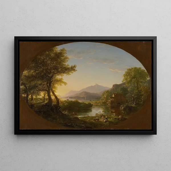Il mulino al tramonto - Thomas Cole — quadro incorniciato alla parete