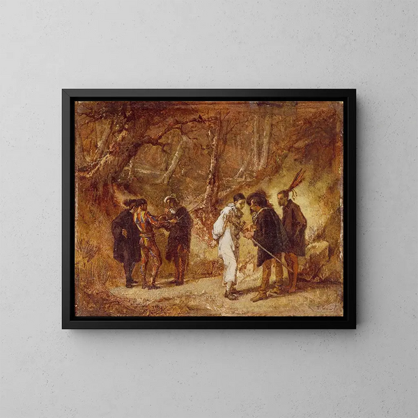 Il Duello dopo il Ballo mascherato - Thomas Couture — quadro incorniciato alla parete