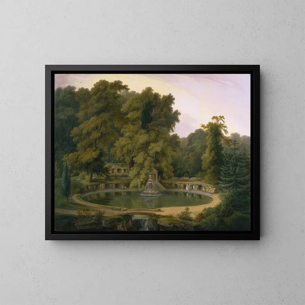 Fontaine e grotta del tempio nel parco di Sezincote - Thomas Daniell — quadro incorniciato alla parete