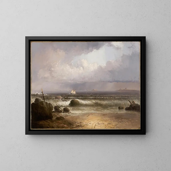 Tempesta estiva a Nahant Beach - Thomas Doughty — quadro incorniciato alla parete
