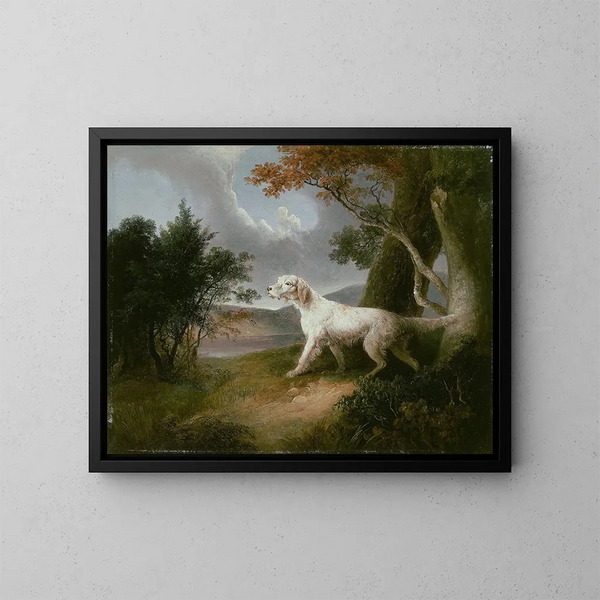 Paesaggio con un cane - Thomas Doughty — quadro incorniciato alla parete