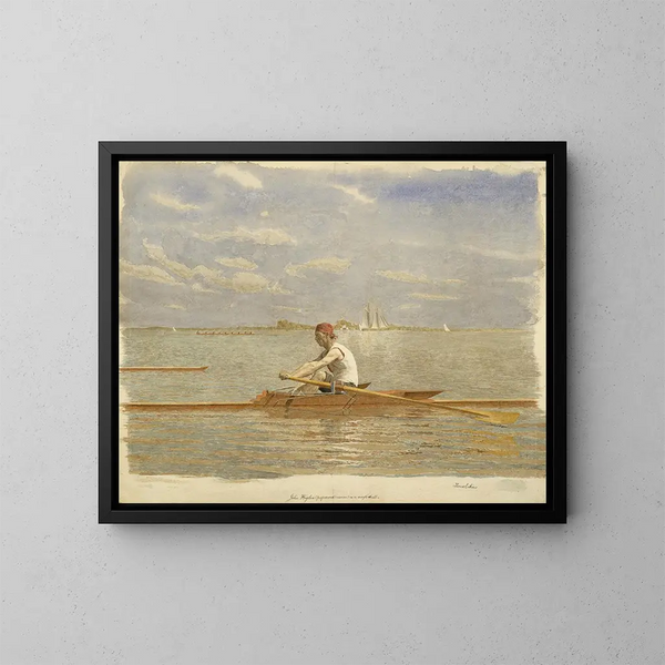 John Biglin in uno skiff - Thomas Eakins — quadro incorniciato alla parete